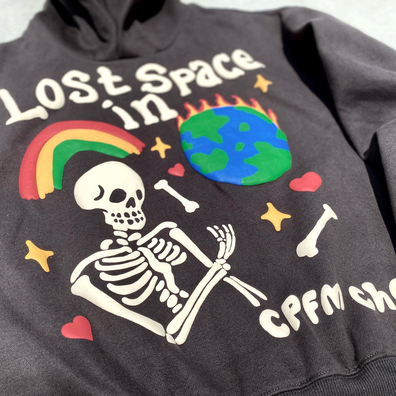 KANYE WEST Brand Fashion CPFM Foam 3D Print "Lost in Space" High-Street Oversized Cotton Hooded Sweatshirt Hoodie For Men