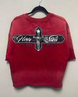 Y2k Vintage t-shirt – Y2K American Retro Hip Hop Casual Short Sleeve Cross Letter