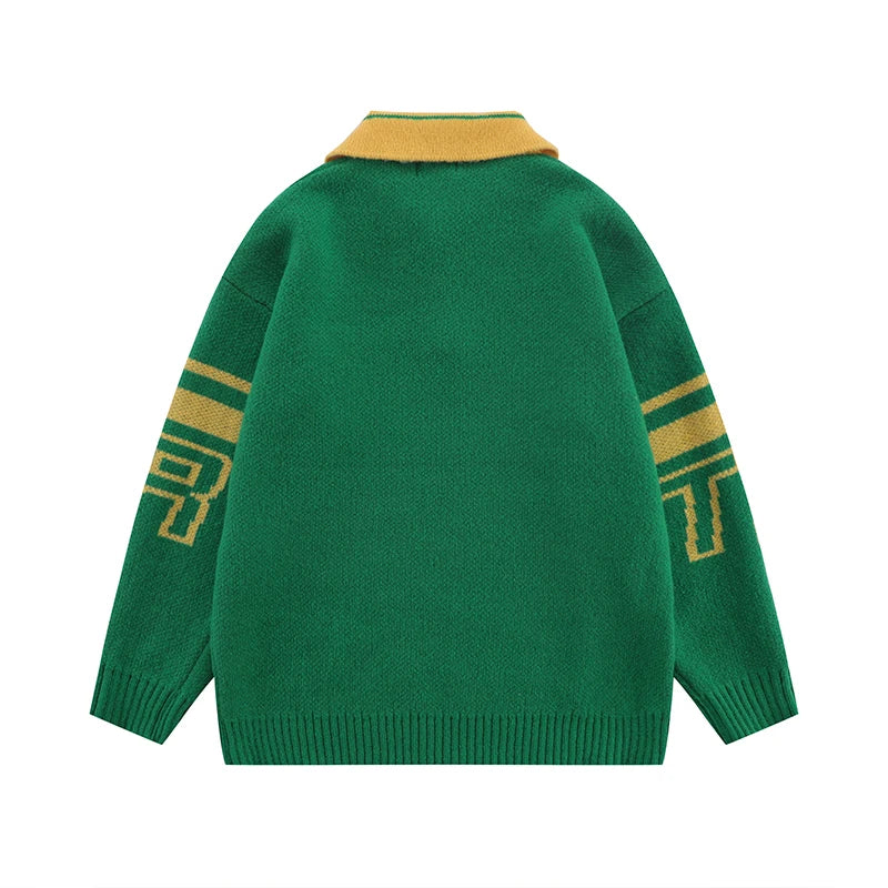 men knitted sweater jumper casual polo neck letter casual long sleeve streetwear hip hop autumn winter pullover knitwear sweater - 2025 streetwear drop, oversized streetwear hoodie, bold artwork streetwear hoodie