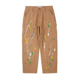 fashion graffiti printed denim jeans mens high street zipper straight jeans hip hop streetwear casual loose joggers jeans pants streetwear sweatpants