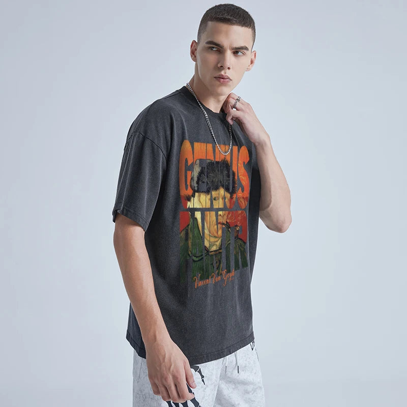 Trapwear Shirt – Rainbowtouches Washed Mens New T Shirt Vintage Unisex – Urban Streetwear for Men & Women