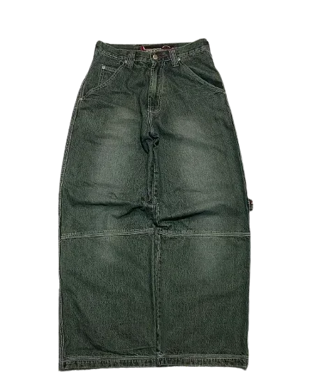 high street casual trousers punk style wide leg pants gothic classic vintage straight pantsy2k baggy letter print women jeans denim street jeans