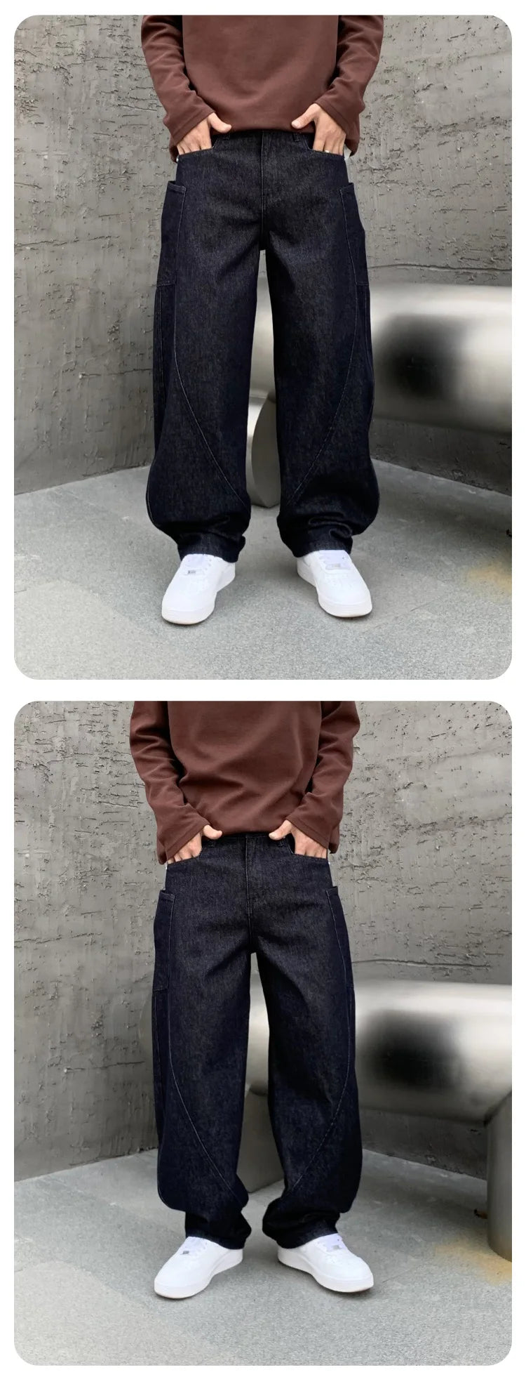 men denim streetwear fashion brand hip hop loose casual wide leg cargo harem jeans pant cityboy y2k baggy jeans trousers unique cargo style 1906