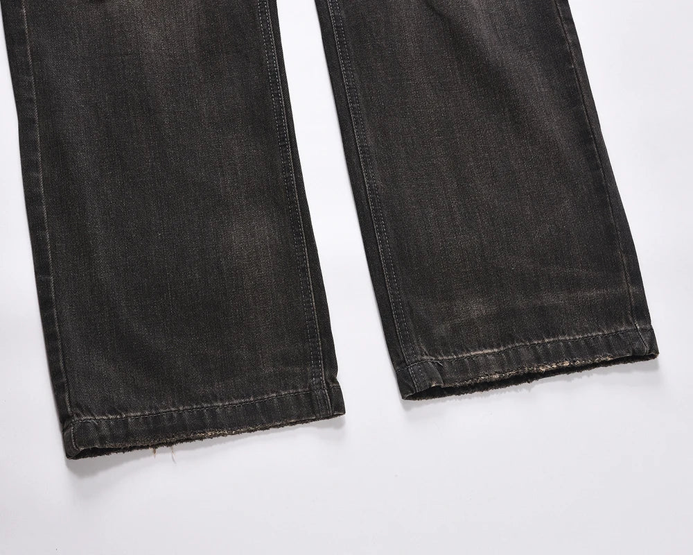 streetwear frayed hole distreesed ripped baggy jeans for men and women pantalones hombre y2k casual denim trousers oversized unique jeans style 5922