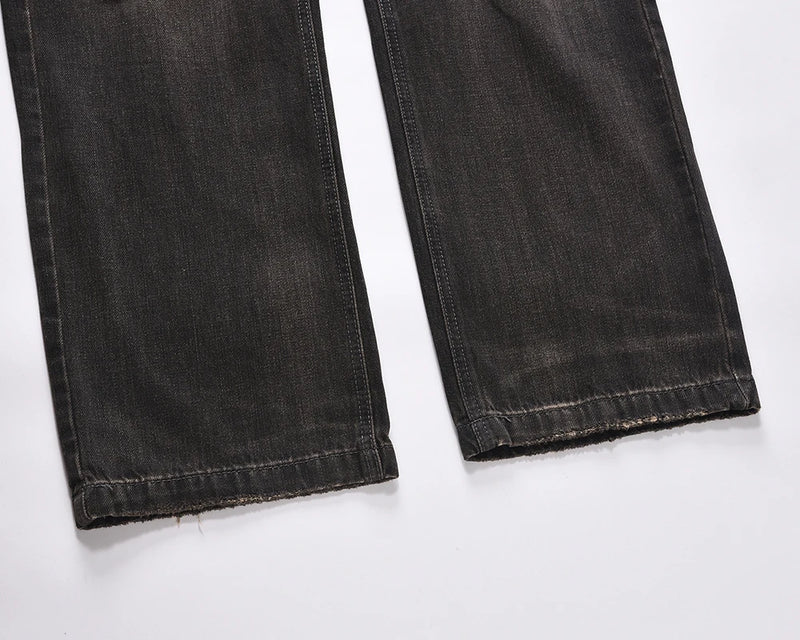 streetwear frayed hole distreesed ripped baggy jeans for men and women pantalones hombre y2k casual denim trousers oversized unique jeans style 5922