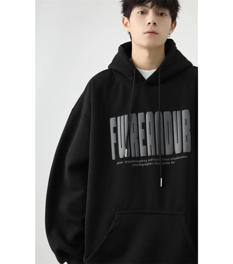 2024 New Letter Foam Printed Hoodies Mens Autumn Oversized Cotton Y2K