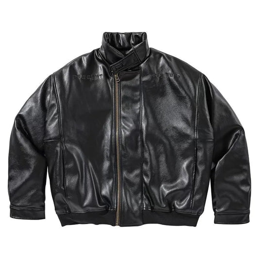 japanese street motorcycle set men thickened stand collar hip hop leather jacket harajuku casual pants 2 pcs bomber suit 2023 unique default style 4906