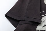 Trapwear Oversized shirt – 2024 Summer Vintage Fashion Charcoal Black Split Print Sheep