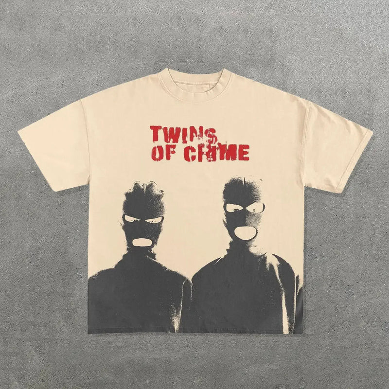 Sadcore Anime panel – European And American Fashion Trend Cartoon Print Oversized