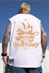 Gothic Oversized shirt – Summer Anime Lion Dance Printed Sleeveless T Shirt Men Overs