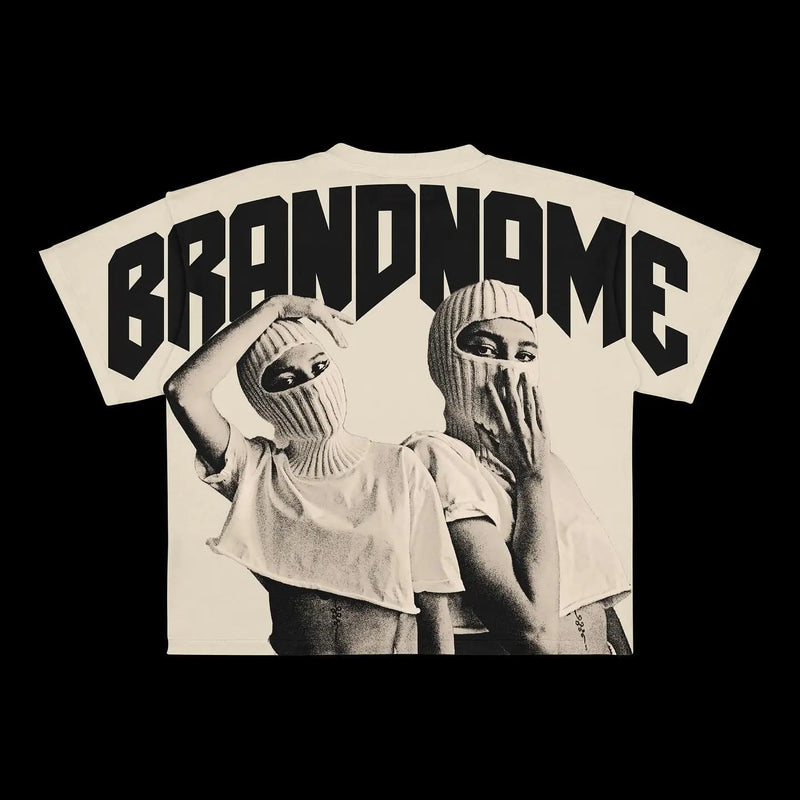 Trapwear Anime panel – New European And American Trendy Gothic Print Oversized T Sh
