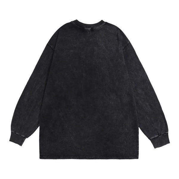 Harajuku Streetwear top – Harajuku Skeleton Printed Retro Distressed Washed T Shirt Me