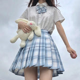 Jk Uniforms Gyaru School Uniform for Girl Student Pleated Skirt Uniform Set Women Short Sleeve Bow Tie Seifuku Japanese Style