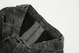 american high street vibe fashion splice jeans mens belt loose casual vintage wide leg straight denim baggy jeans pants trouser unique jeans style 1453