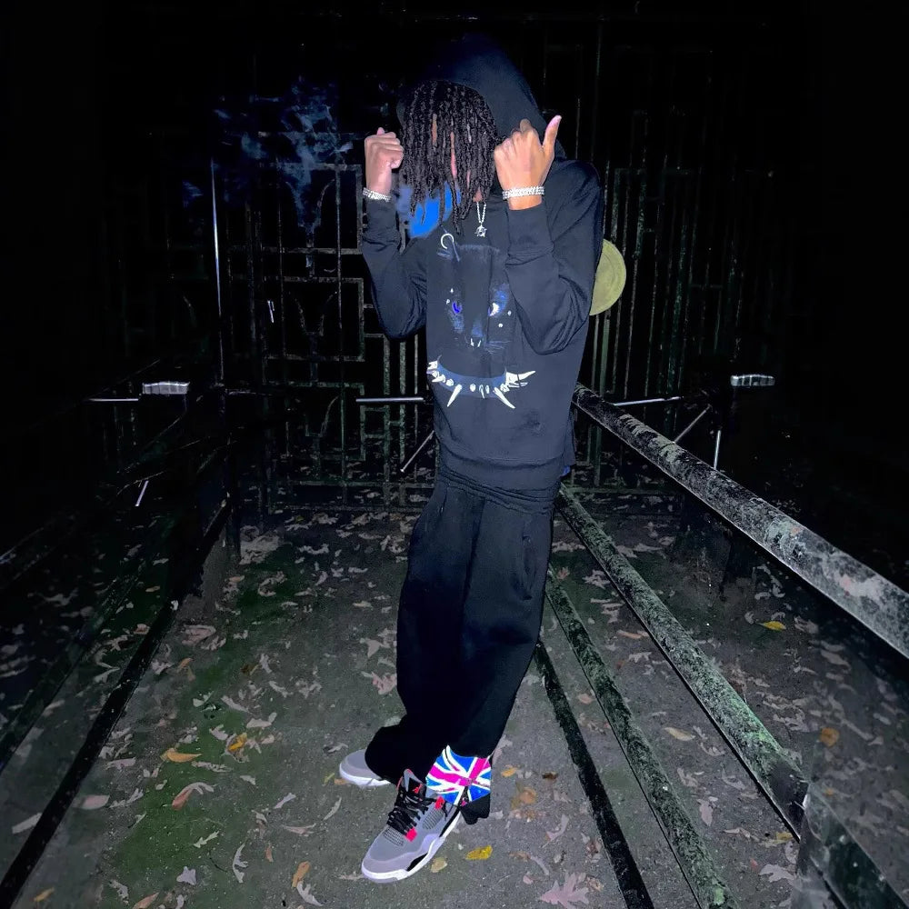 Y2K Autumn Winter Outfit Long Sleeve Hoodie Dark Retro Printed Sweatsh
