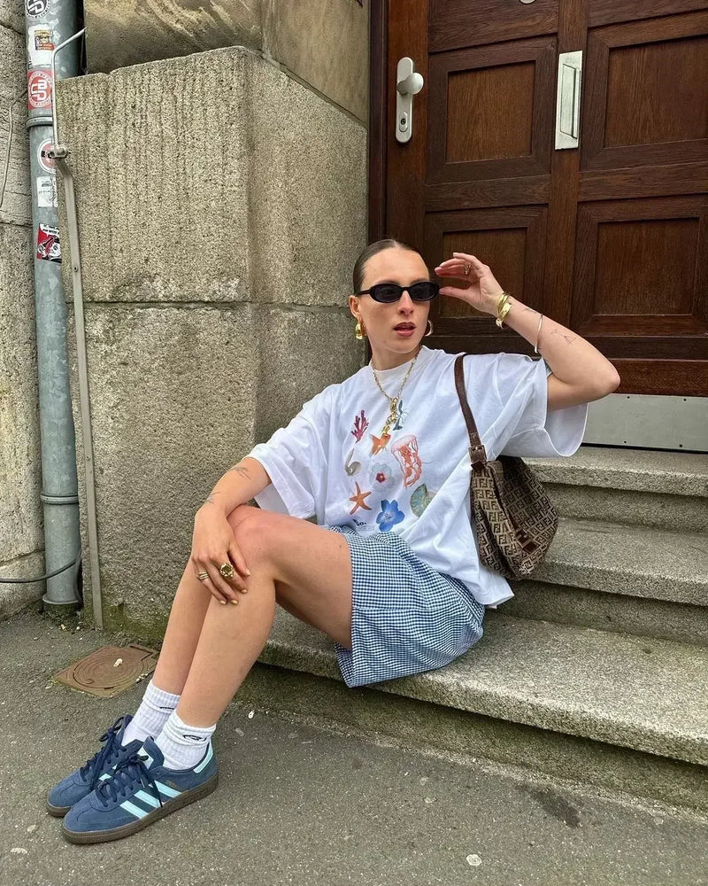 Trapwear T-Shirt – Harajuku Cherry Graphic T Shirts Oversized Summer Casual Y2K – Edgy Streetwear for All Genders
