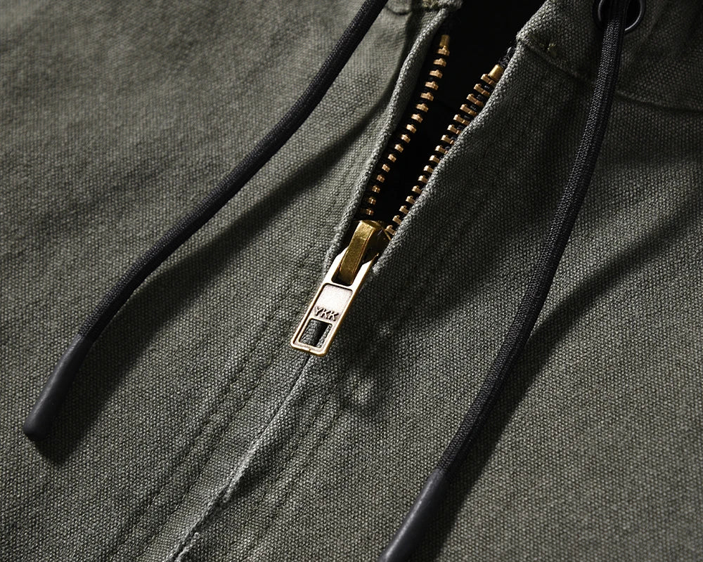Hooded graffiti quilted zip-up nan windbreaker