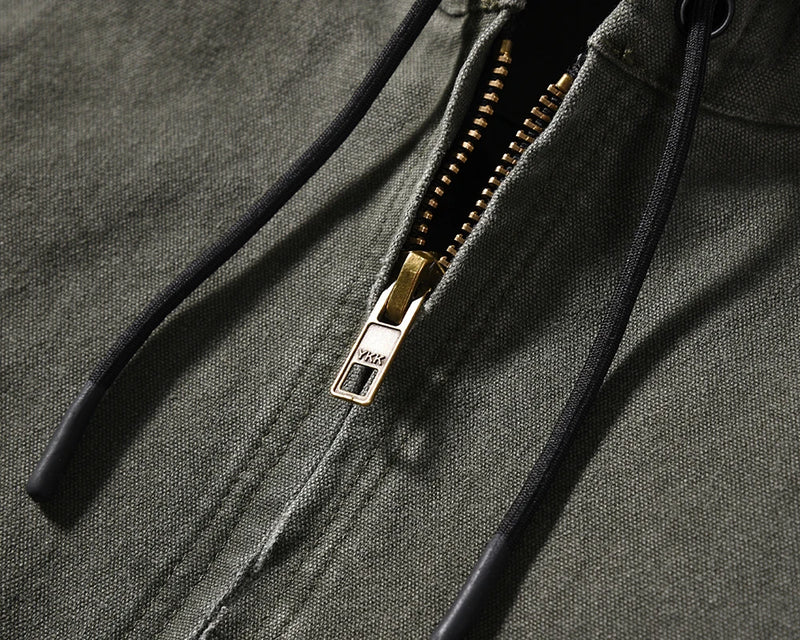 Hooded graffiti quilted zip-up nan windbreaker