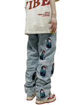 fashion ripped holes patchwork harajuku embroidery denim straight jean pants y2k trouser unisex hip hop streetwear jeans pants ripped baggy denim