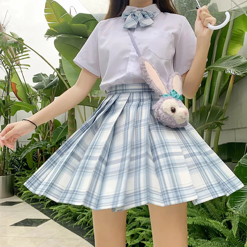Jk Uniforms Gyaru School Uniform for Girl Student Pleated Skirt Uniform Set Women Short Sleeve Bow Tie Seifuku Japanese Style