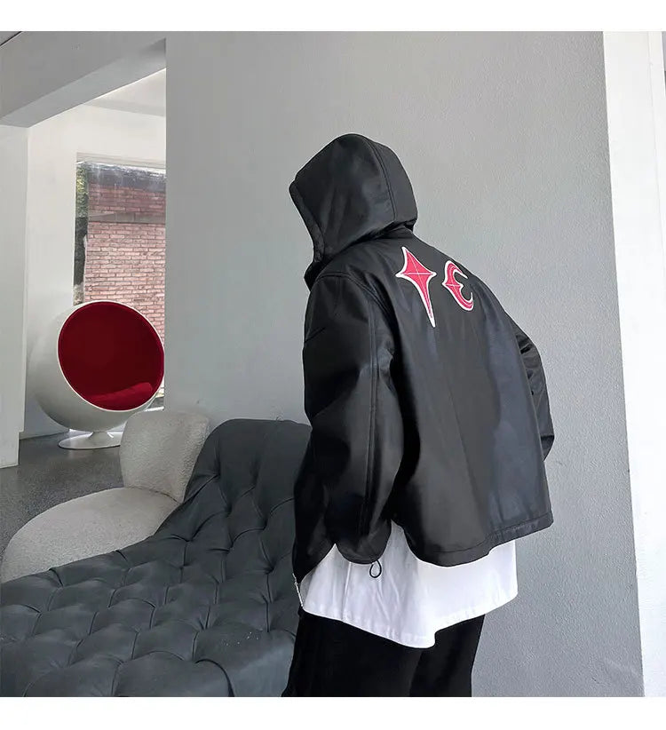 new 2024 men metal thug club pu leathers zippers bomber coats jackets down shirts cotton warm winter size 1 2 3 745 streetwea - variant style 8207fe for streetwear fashion