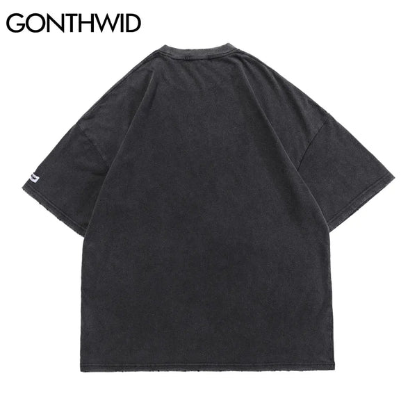 Trapwear Shirt – Gonthwid Oversized T Shirts Hip Hop Distressed Graffiti Punk – Modern Streetwear for Everyone
