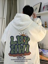 New Letter Graphic Print Hooded Sweatshirts For Men Elegant Vintage Co