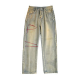 jeans mens spring and autumn retro casual straight leg pants design wide leg long pants cargo pants men utility cargo pants