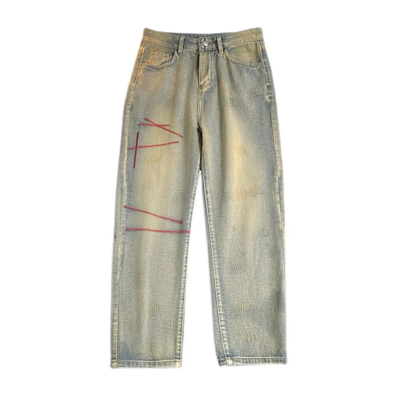 jeans mens spring and autumn retro casual straight leg pants design wide leg long pants cargo pants men utility cargo pants