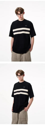 American summer street fashion men and women personalized letter print round neck short sleeved couple Harajuku loose casual top