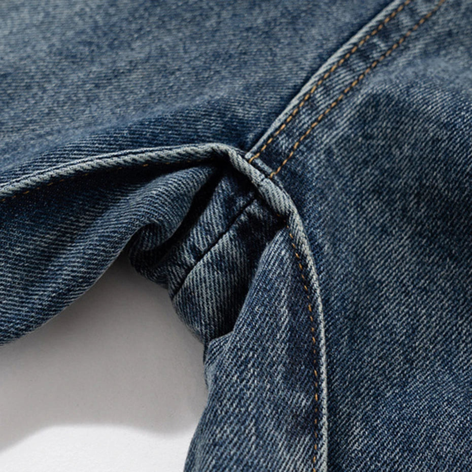 mens blue baggy jeans irregular patchwork streetwear hip hop loose jeans trousers male luxury designer denim pants ripped baggy denim