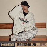 Korean Fashion Ins Men's and Women's Half-zip Polo Collar Sweatshirt Spring Autumn Niche Casual Street Retro Outer Pullover Top