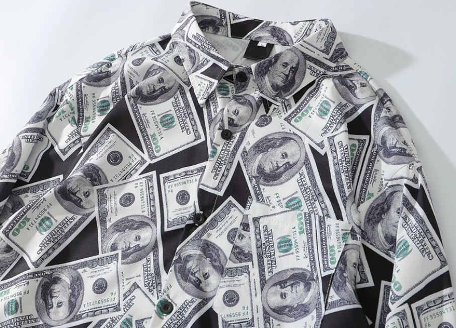 "Billionaire" Unisex Men Women Streetwear Button Up Shirt Daulet Apparel