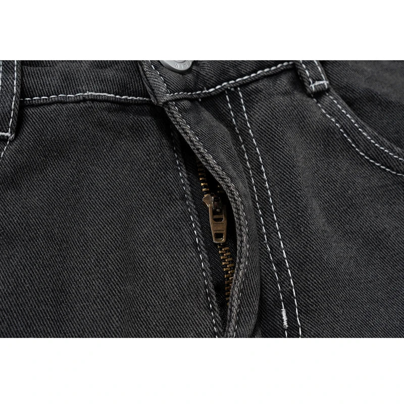 black gray gradient slim jeans floor mop flared pants high street new trendy fashionable hip hop washed vintage mens jean pants unique jeans style 918