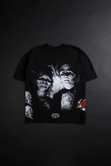 Vaporwave Aesthetic print tee – Y2K Harajuku Fashion Loose Portrait Print Oversized Short Sl