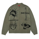 grunge fire sweater, streetwear drip, cozy knitwear for men, oversized grunge aesthetic winter top