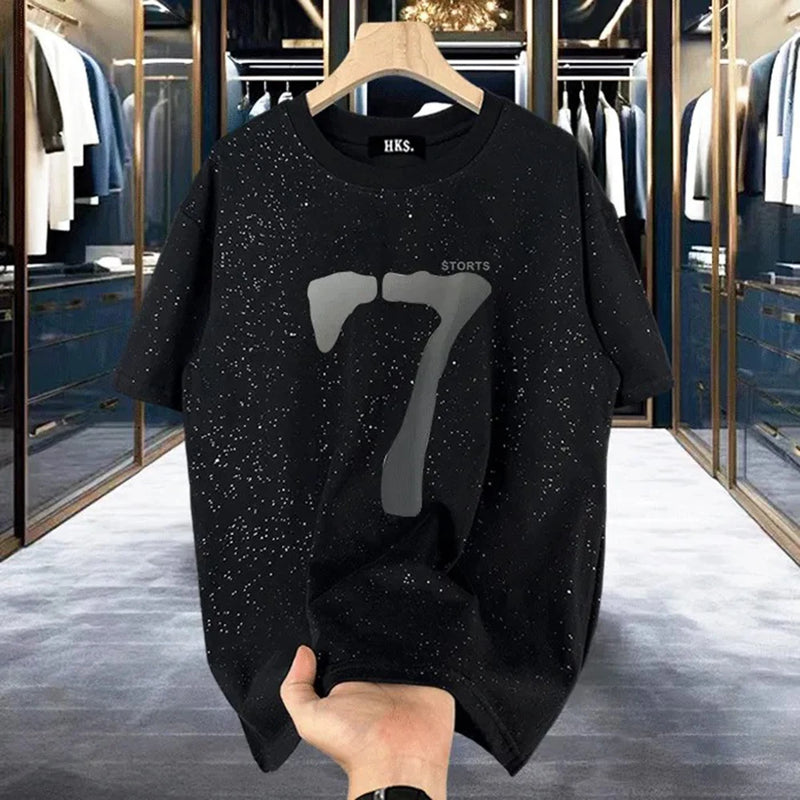Trapwear Aesthetic piece – Mens T Shirt Shining Starry Sky Casual Interesting Printed T