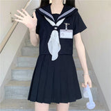 Navy Sailor Outfit Japanese Style School Uniform Skirt Girls JK Uniforms Student Sailor Dress Korean Student Seifuku COS Costume