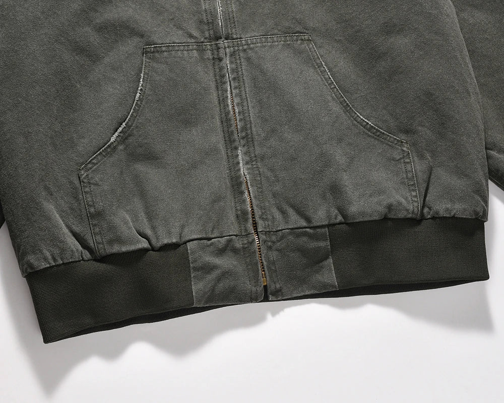 Streetwear urban hooded vintage windbreaker parka