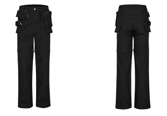 fashion detachable pants streetwear mens new casual hip hop streetwear cargo pocket tactical trousers straight joggers men pants unique joggers style 1644