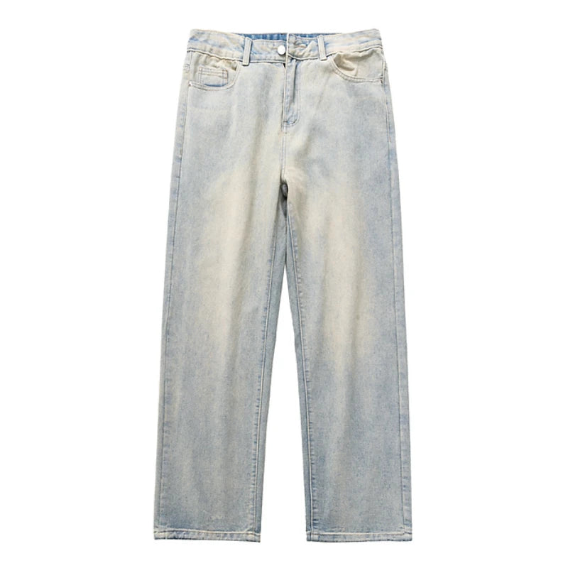 fashion loose streetwear denim basic pants unisex casual zipper jean pant hip hop trousers joggers men straight jeans traf homme sporty tapered joggers