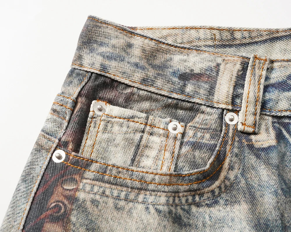 new autumn frayed patchwork baggy jeans pants for men and women straight ripped casual denim trousers oversized loose cargos unique cargo style 5524