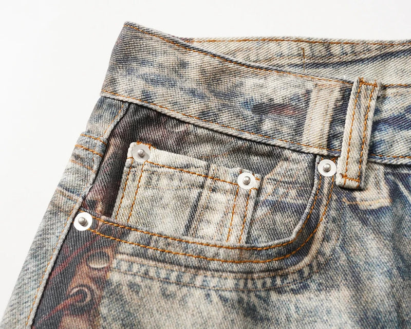 new autumn frayed patchwork baggy jeans pants for men and women straight ripped casual denim trousers oversized loose cargos unique cargo style 5524