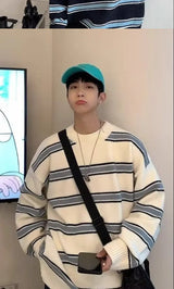 grunge oversized knit streetwear piece for layered look and winter street fits, ideal for men’s fashion and seasonal streetwe