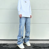 fashion loose streetwear denim jeans new casual wide legs straight jean pants hip hop tassel joggers baggy jeans men clothing unique joggers style 421