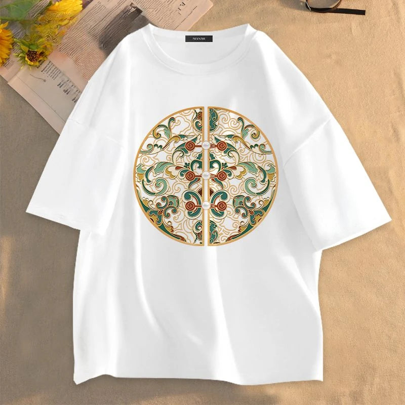 Sadcore Melting smiley – Cotton Black Short Sleeved Mens Summer New New Chinese Style