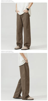 men solid color denim wide leg straight streetwear fashion loose casual jeans pants women y2k jeans trousers unique jeans style 1827