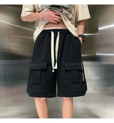 korean style niche casual shorts men summer workwear five point pants design trendy brand loose couple style retro sports pants unique shorts style 2171