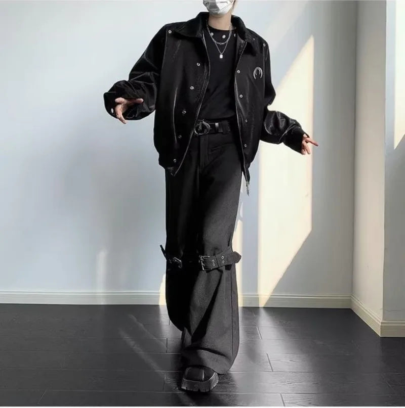 techwear zip bomber, urban street style, mens fashion