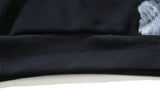 Retro Distressed Graffiti Letter Embroidery Washed Black Sweatshirts M